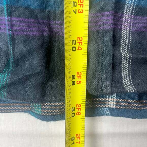 Saugatuck Dry Goods Men's XL Blue Plaid Flannel Shirt Vintage Western - Picture 8 of 9